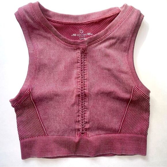 OFFLINE By Aerie Seamless Macrame Longline Sports Bra in Earthen Small - Picture 2 of 13